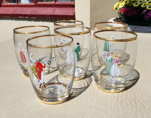 Drinking Glasses And Stemware Vintage Classical Dress Themed Dema Glass England Shooter Set With